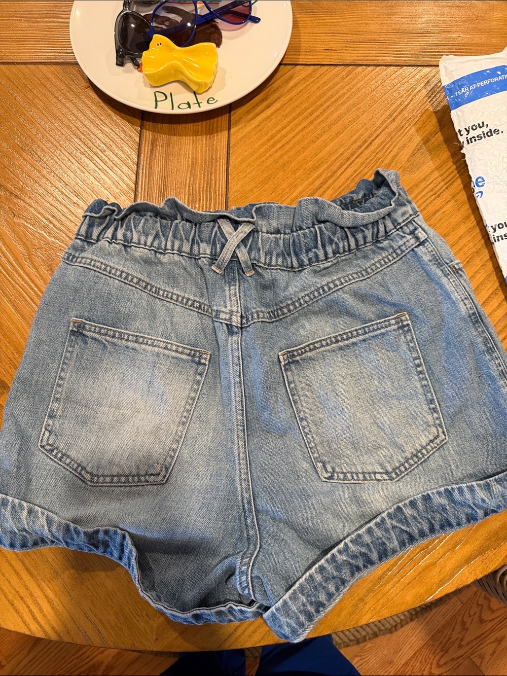 Pistola Jessa Light Blue Paperbag Waist Denim Shorts - Picture 3 of 3